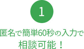 匿名で簡単60秒で診断可能！
